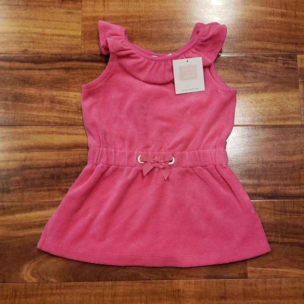 Janie and Jack NWT 12-18 months pink terry swim coverup dress